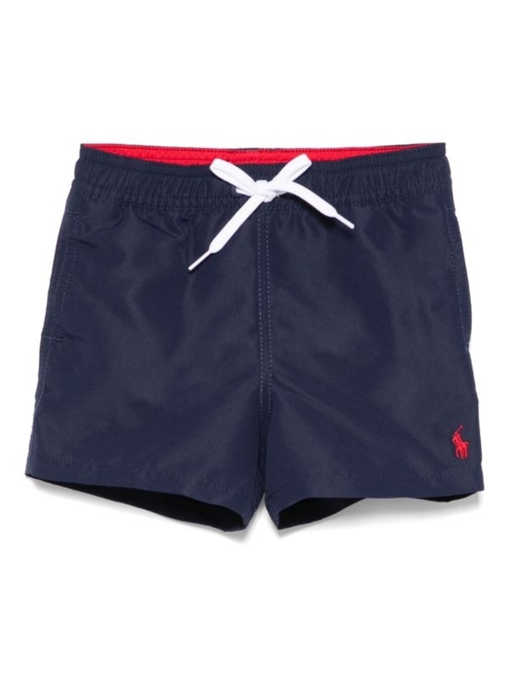 Ralph Lauren Navy Blue Swim Trunks with Red Accent
